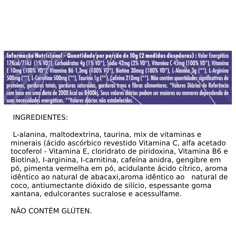 Informações nutricionais