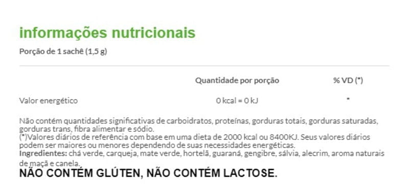 Informações nutricionais