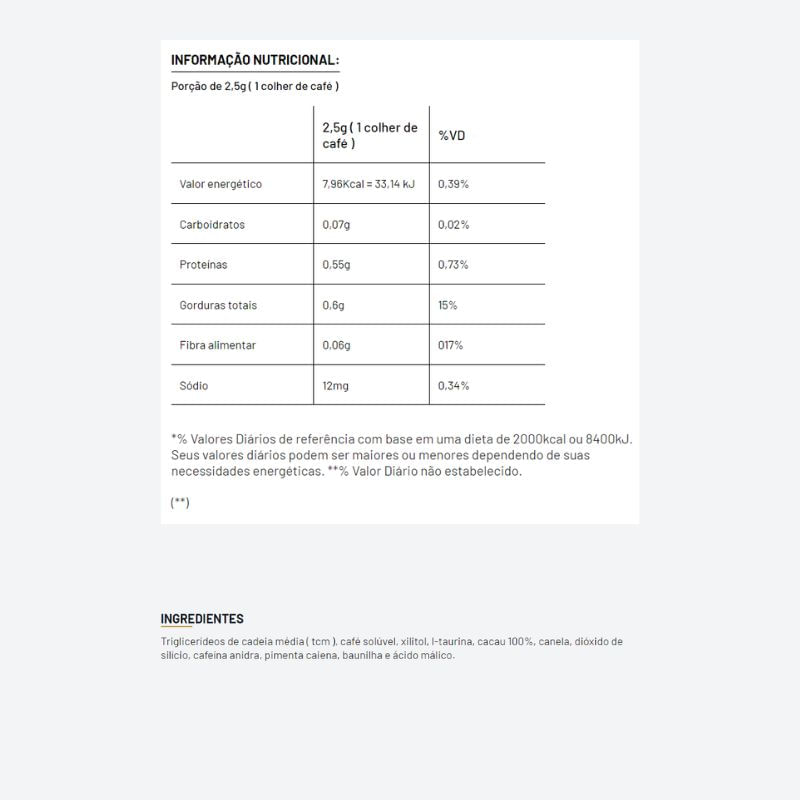 Informações nutricionais