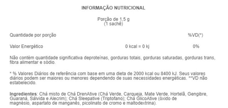 Informações nutricionais