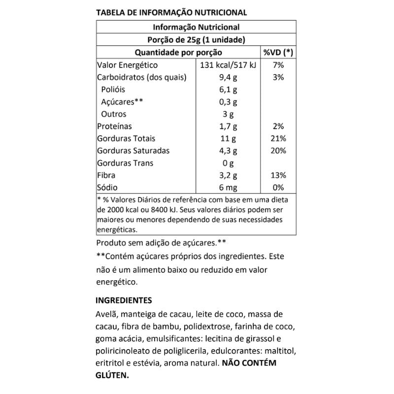 Informações nutricionais