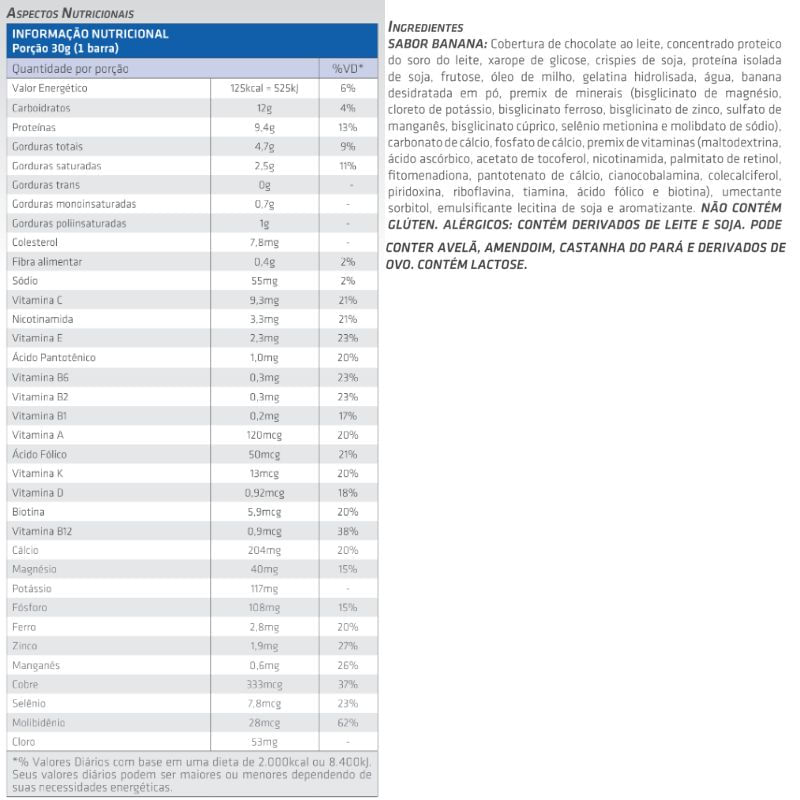 Informações nutricionais