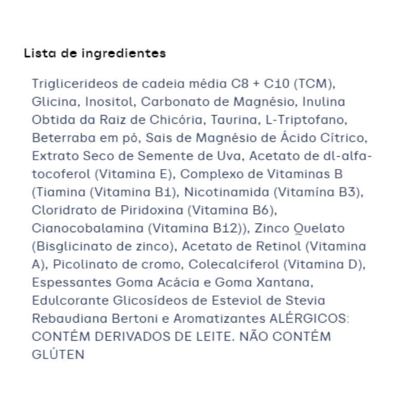 Informações nutricionais