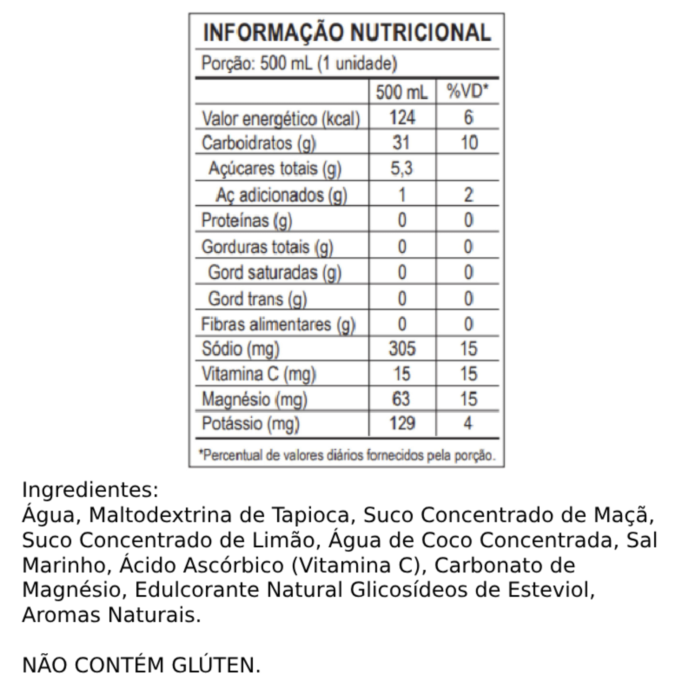 Informações nutricionais
