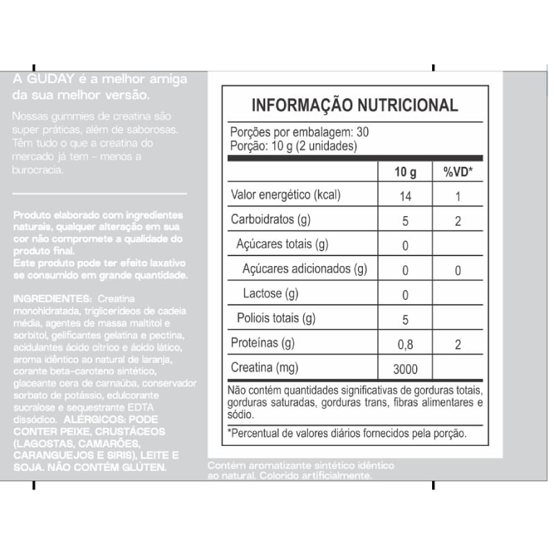Informações nutricionais