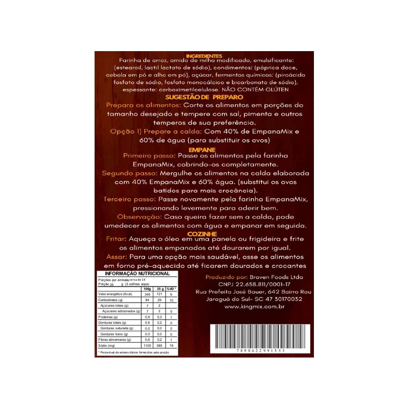 Informações nutricionais