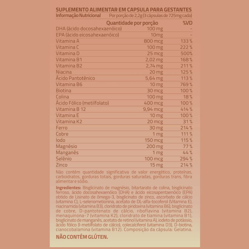 Informações nutricionais