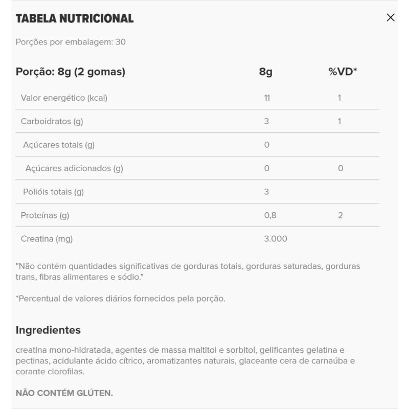 Informações nutricionais