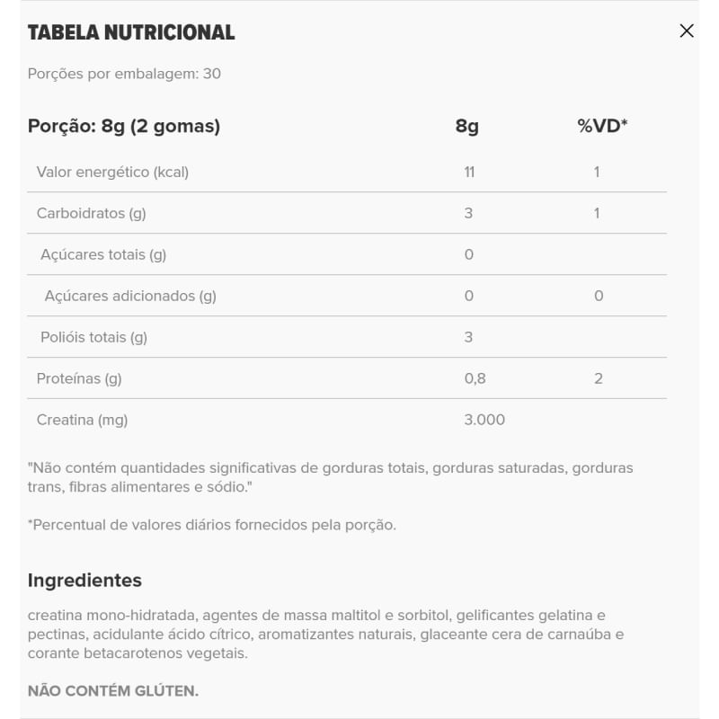 Informações nutricionais