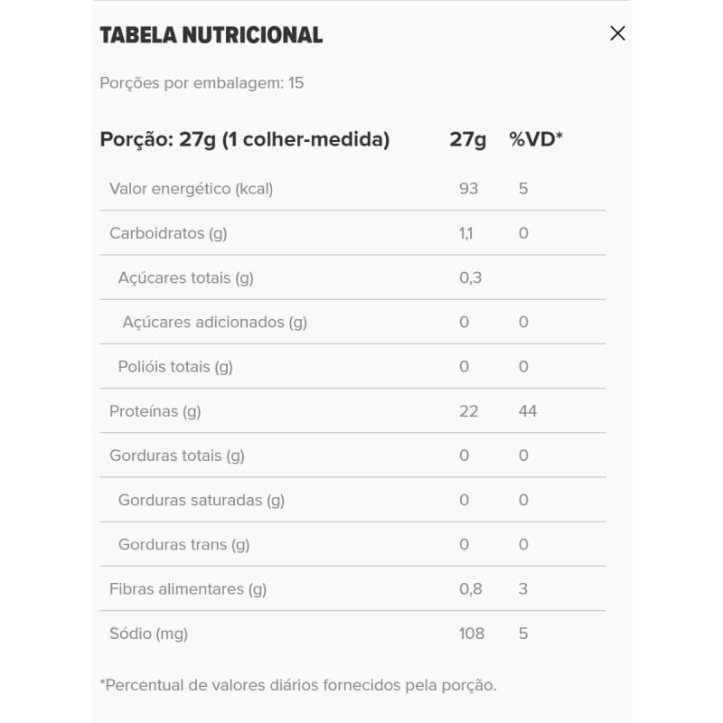 Informações nutricionais