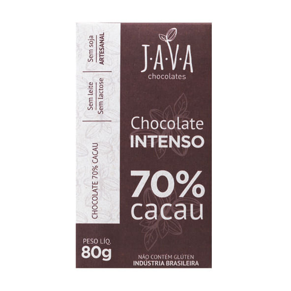Chocolate Java Chocolates 70% Cacau Intense 80g