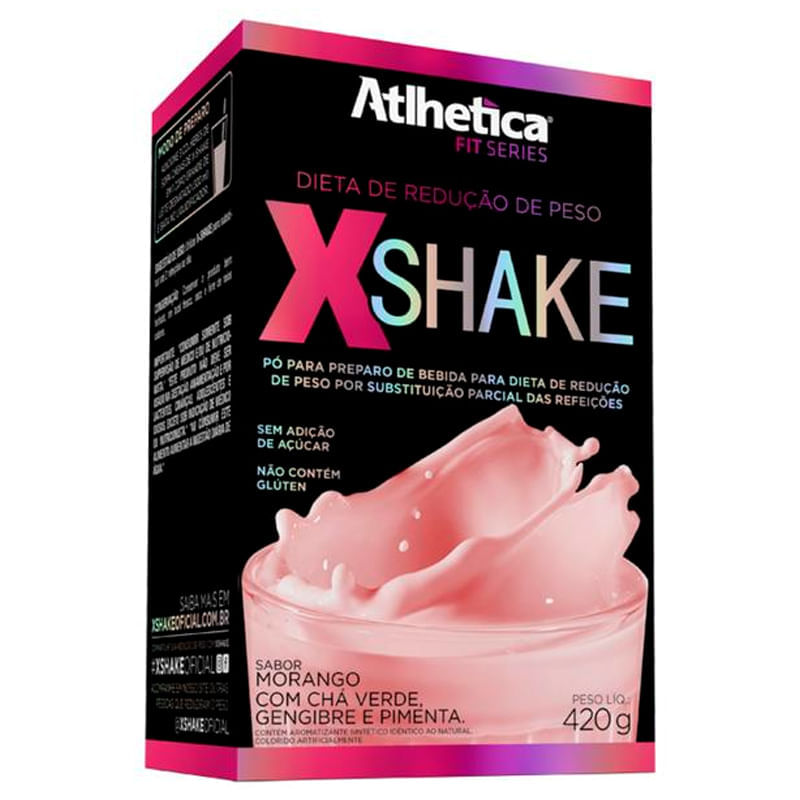 X-Shake Sabor Morango 420g - Atlhetica - Mundo Verde